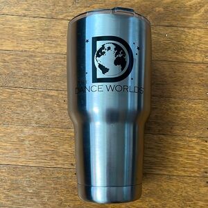 The Dance Worlds 30 oz tumbler, silver, stainless steel, insulated water bottle